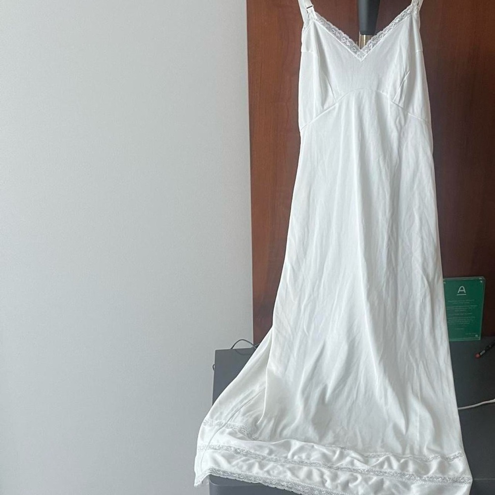 Vintage White Midi Dress Elegant and Minimalist